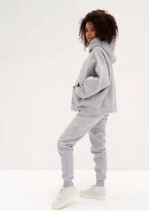 Mesh - Melange grey oversize soft touch hoodie
