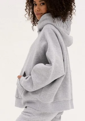 Mesh - Melange grey oversize soft touch hoodie