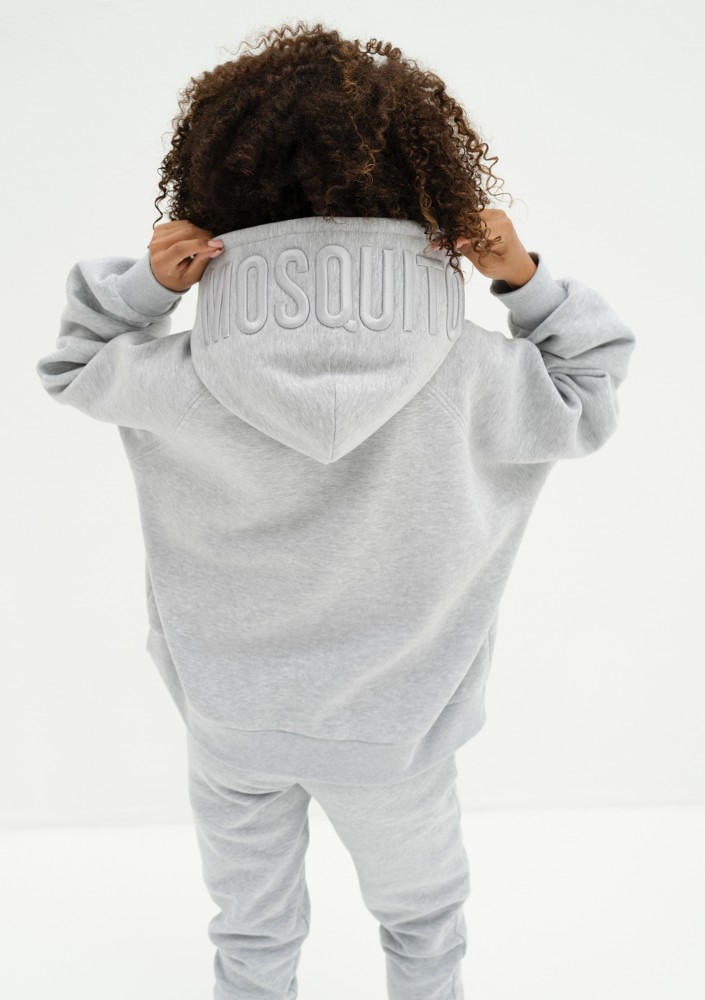 Mesh - Melange grey oversize soft touch hoodie