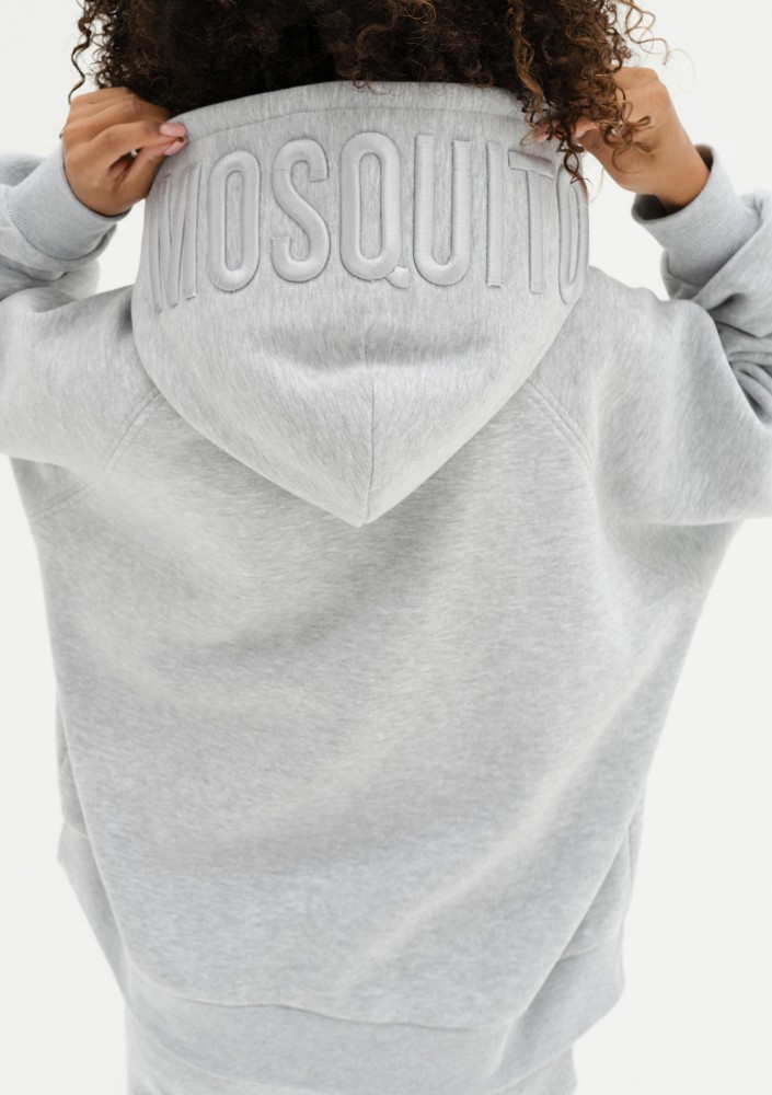 Mesh - Melange grey oversize soft touch hoodie
