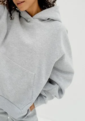 Mesh - Bluza kangurka oversize z dzianiny soft Light Melange