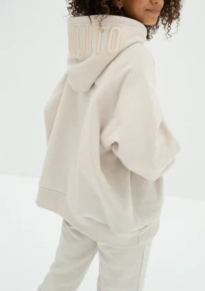 Mesh - Bluza kangurka oversize z dzianiny soft Coconut