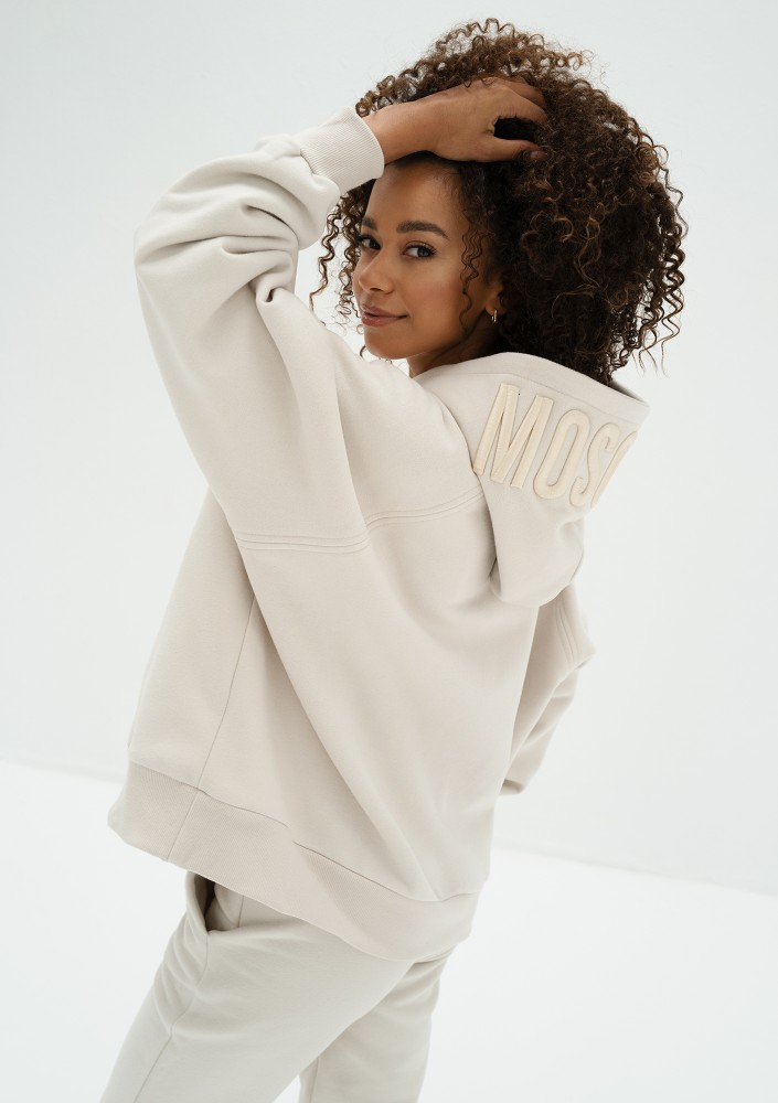 Mesh - Coconut white oversize soft touch hoodie