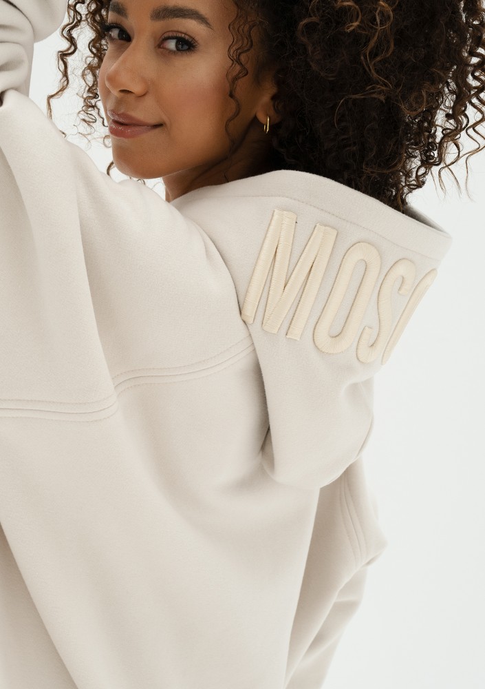 Mesh - Coconut white oversize soft touch hoodie