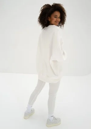 Vibe - Bluza oversize z Logo M Ecru