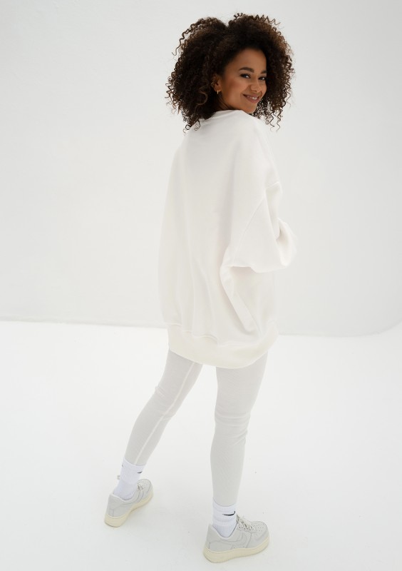 Vibe - Ecru oversize sweatshirt "M logo"