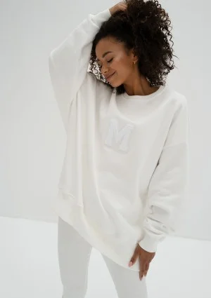 Vibe - Bluza oversize z Logo M Ecru