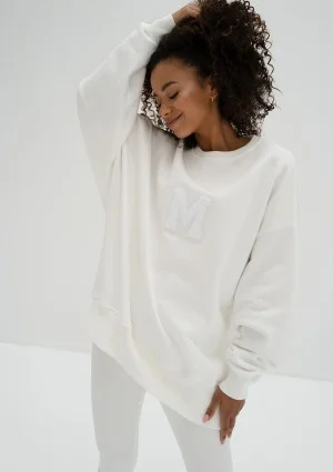 Vibe - Ecru oversize sweatshirt "M logo"