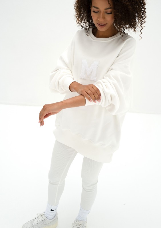 Vibe - Bluza oversize z Logo M Ecru