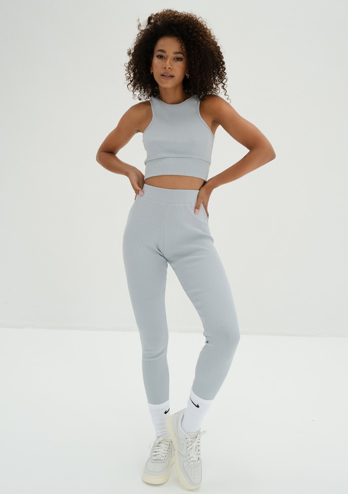 Hype - Light blue knitted legging
