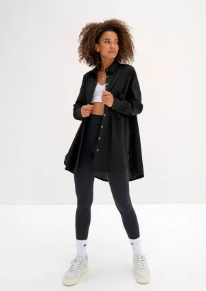 Viral - Koszula damska z bawełny oversize Czarna