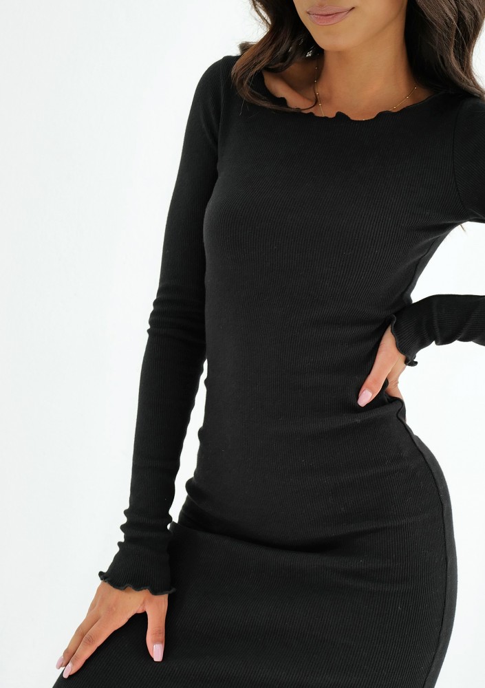 Bess - Sukienka bodycon z dzianiny Czarna