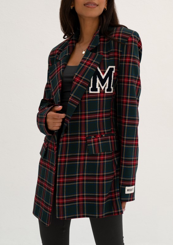 Green checked oversize suit