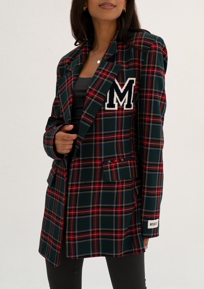 Green checked oversize suit