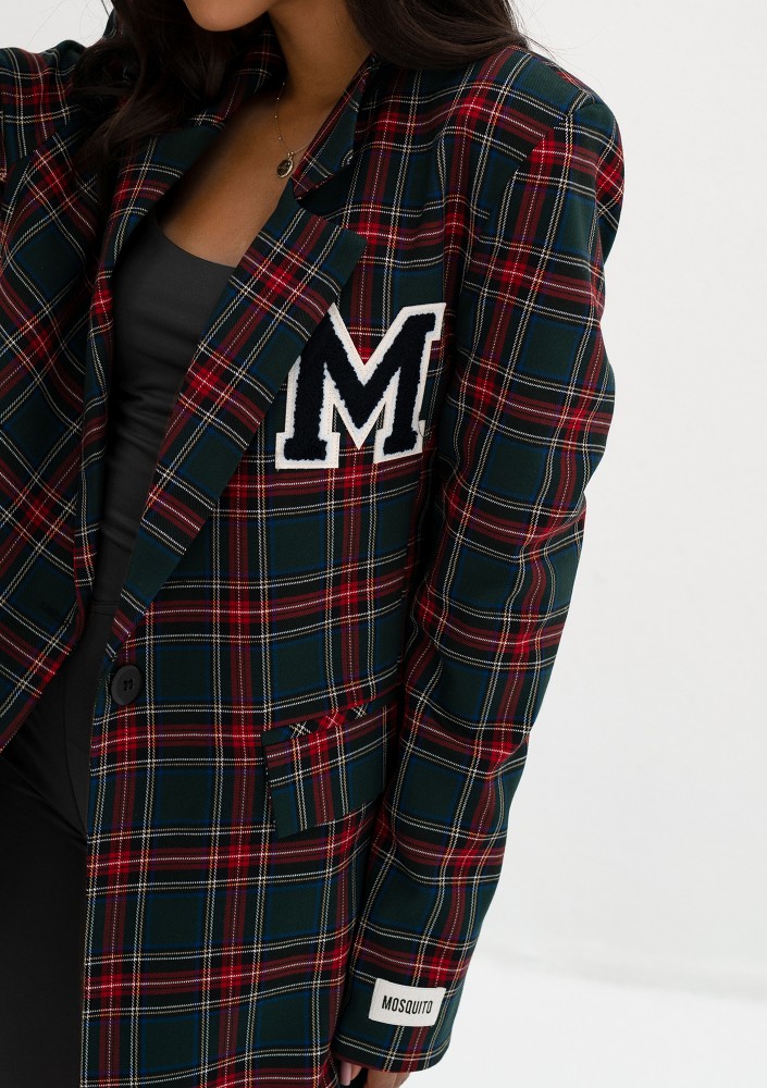Green checked oversize suit