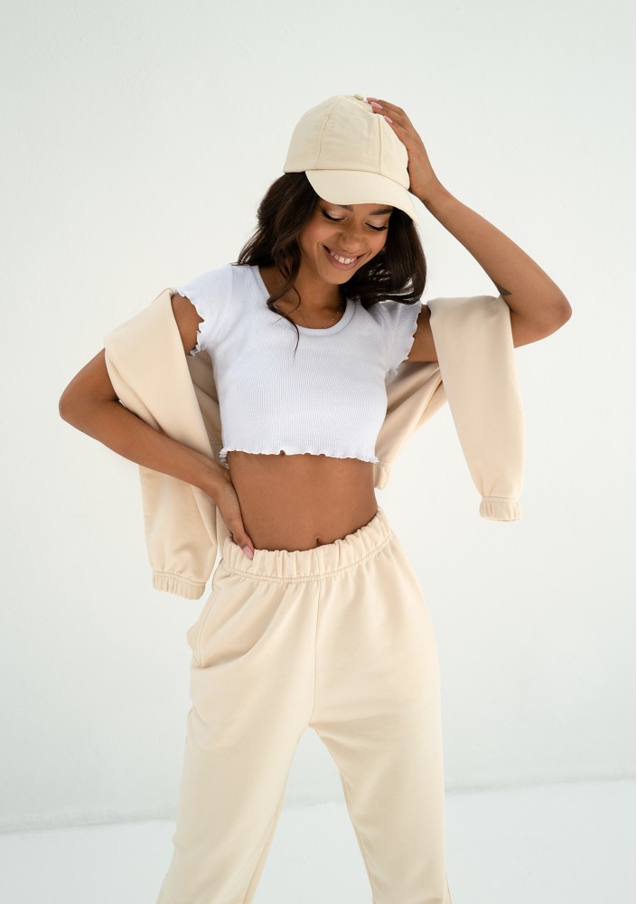 June - White short cotton top