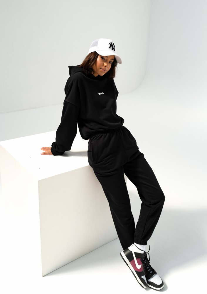 Icon - Bluza z kapturem i ściągaczem Black