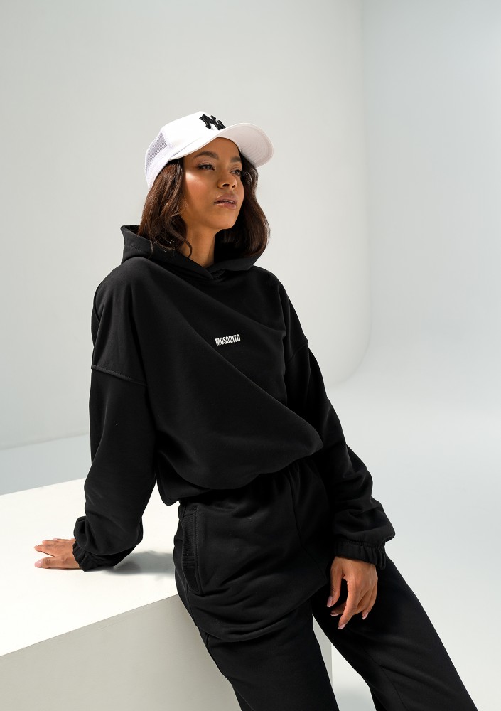 Icon - Bluza z kapturem i ściągaczem Black