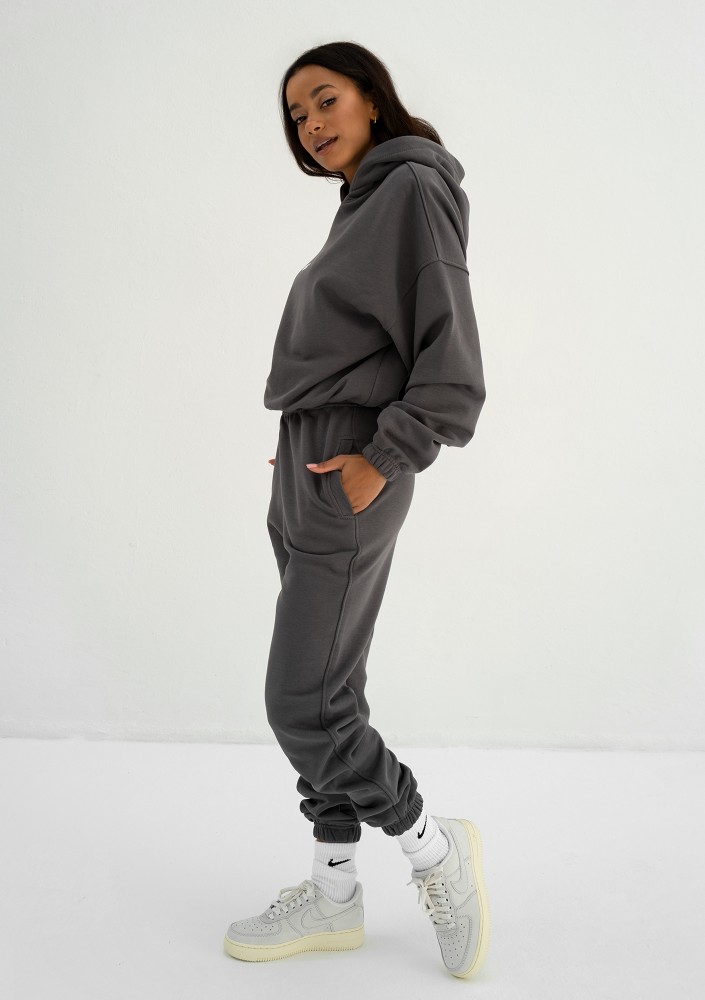 Icon - Dark stone grey hoodie