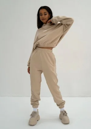 Icon - Bluza z kapturem i ściągaczem Sand Beige