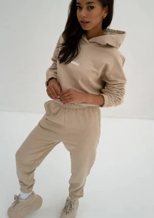 Icon - Bluza z kapturem i ściągaczem Sand Beige