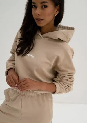 Icon - Bluza z kapturem i ściągaczem Sand Beige