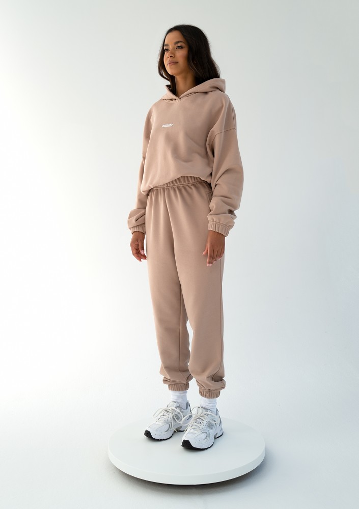 Icon - Bluza z kapturem i ściągaczem Latte