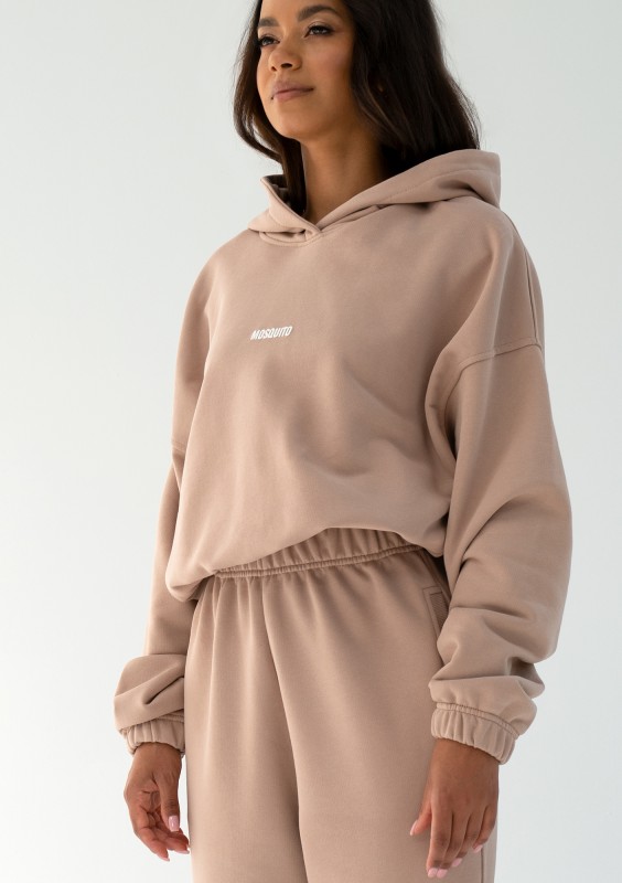 Icon - Bluza z kapturem i ściągaczem Latte