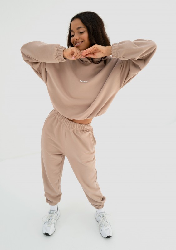 Icon - Bluza z kapturem i ściągaczem Latte