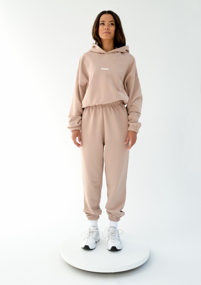 Icon - Bluza z kapturem i ściągaczem Latte