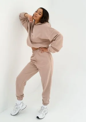 Icon - Bluza z kapturem i ściągaczem Latte