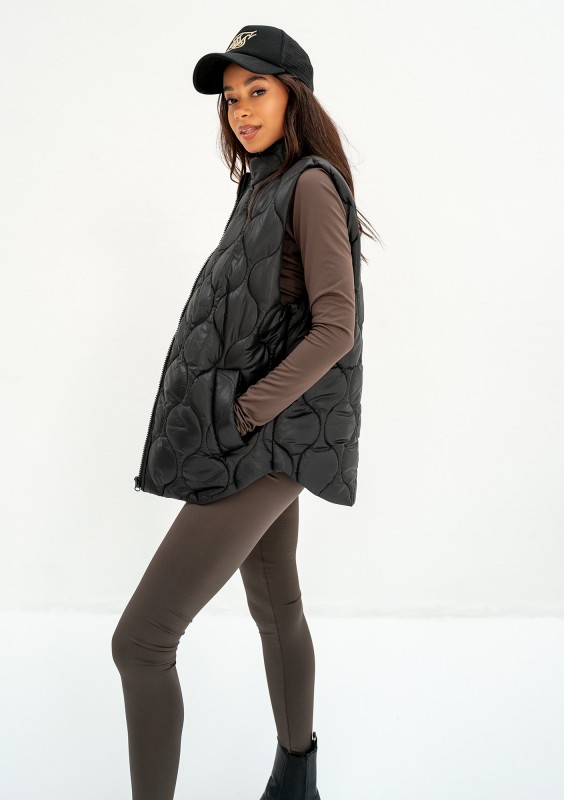 Cider - Black quilted sleeveless jacket