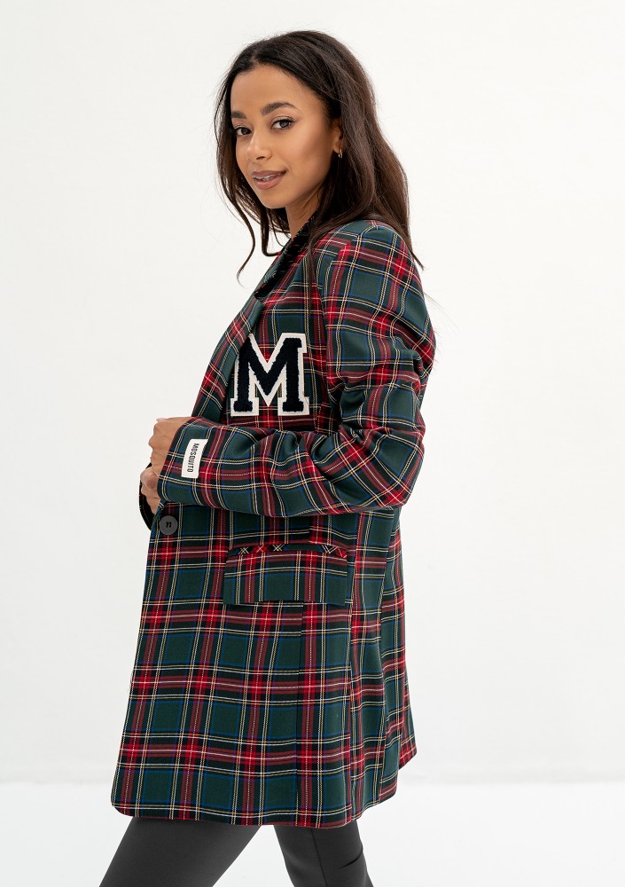 Green checked oversize suit