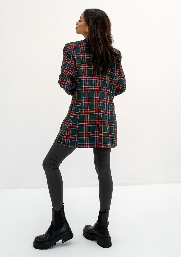 Green checked oversize suit