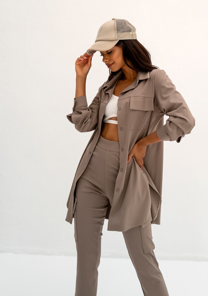 Micas - Latte beige long shirt