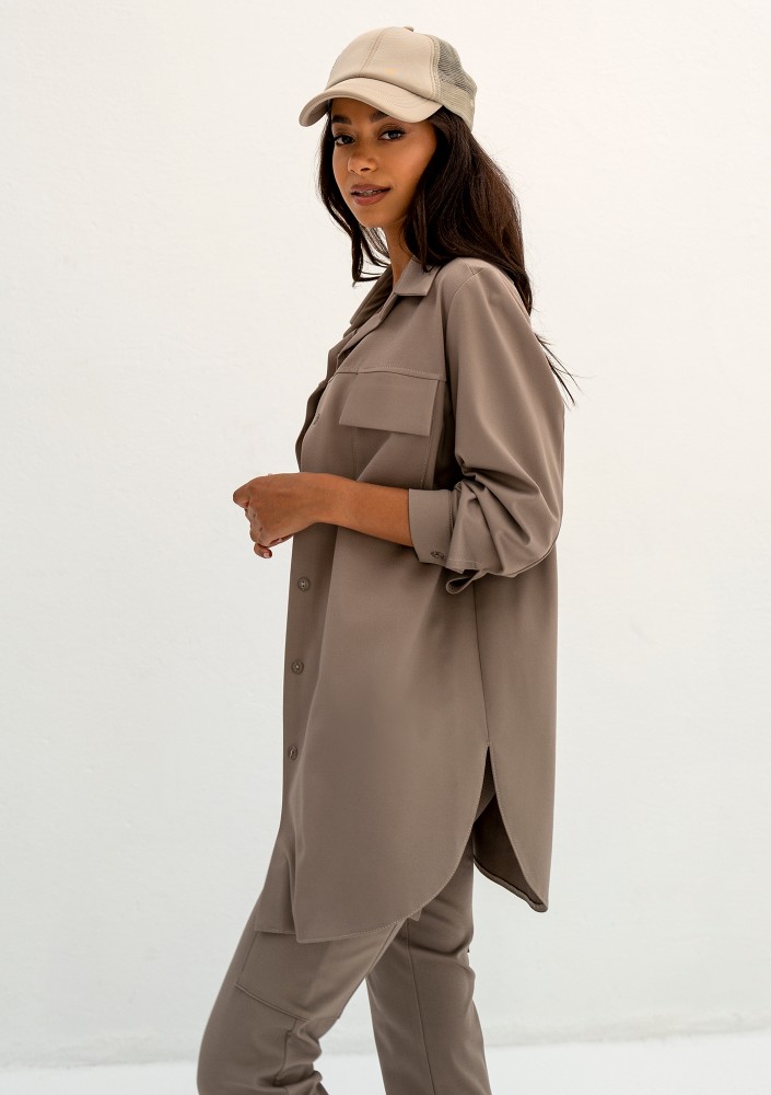 Micas - Latte beige long shirt