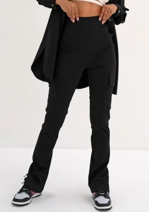 Micas - Dopasowane spodnie cargo Czarne