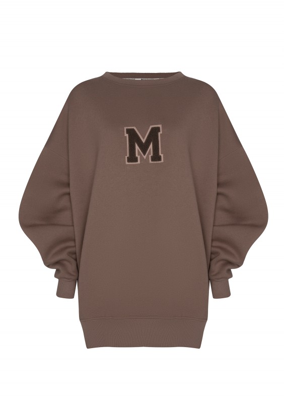 Vibe - Brown oversize sweatshirt "M logo"