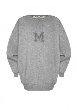 Vibe - Bluza oversize z Logo M Szary Melanż