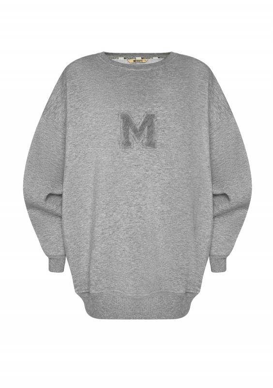 Vibe - Melange grey oversize sweatshirt "M logo"