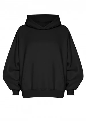Mesh - Black oversize soft touch hoodie