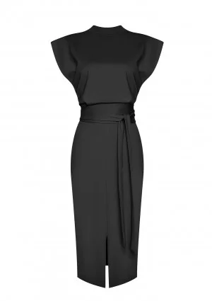 Gemma - Black midi dress