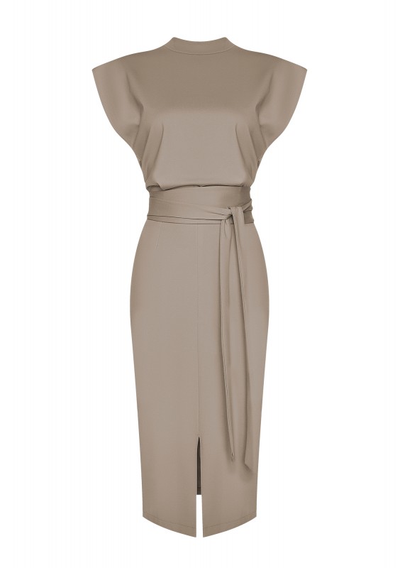 Gemma - Beige midi dress