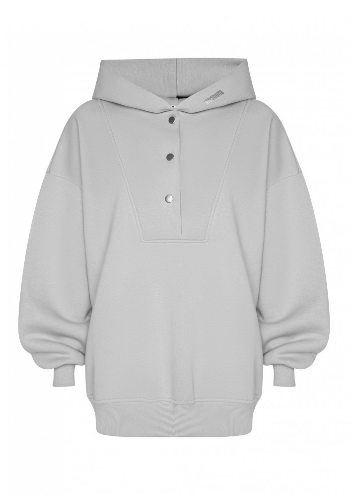 Raven - Bluza oversize z kapturem Błękitna