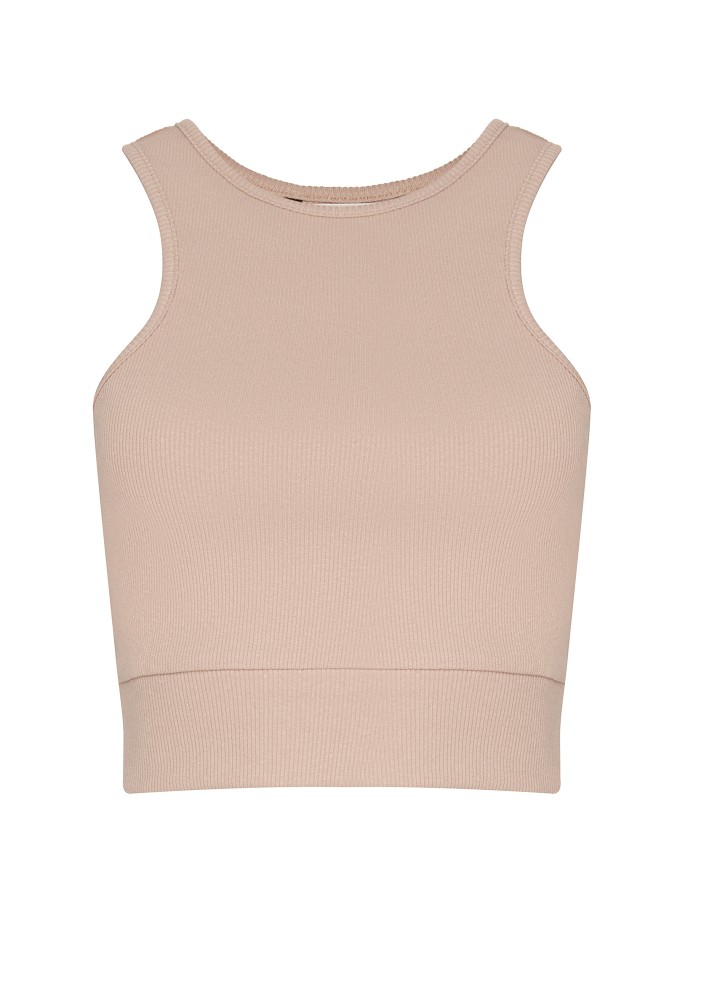 Hype - Beige knitted short top