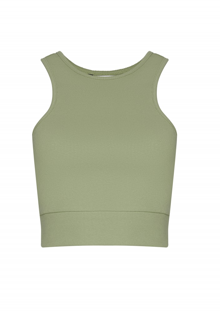 Hype - Olive green knitted short top