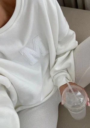 Vibe - Bluza oversize z Logo M Ecru