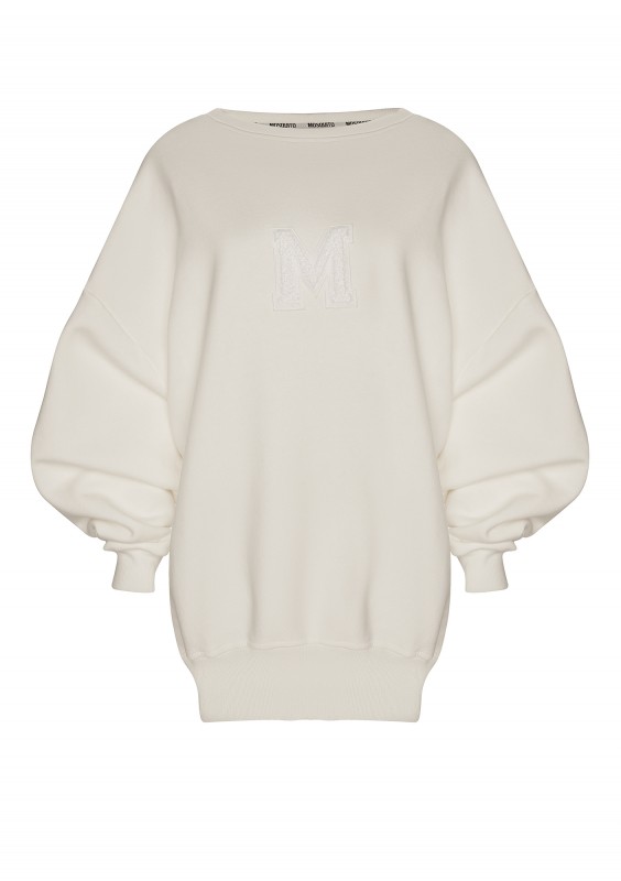 Vibe - Bluza oversize z Logo M Ecru