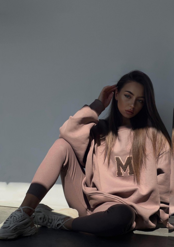 Vibe - Brązowa bluza oversize z Logo M 