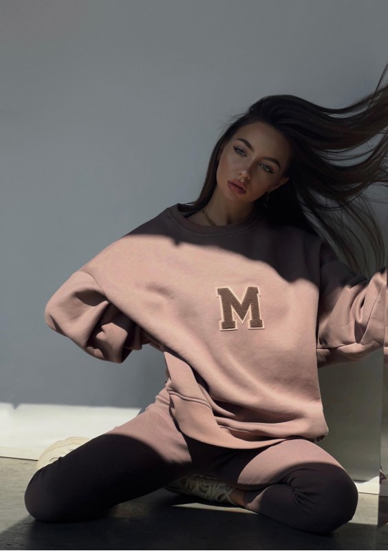 Vibe - Brown oversize sweatshirt "M logo"